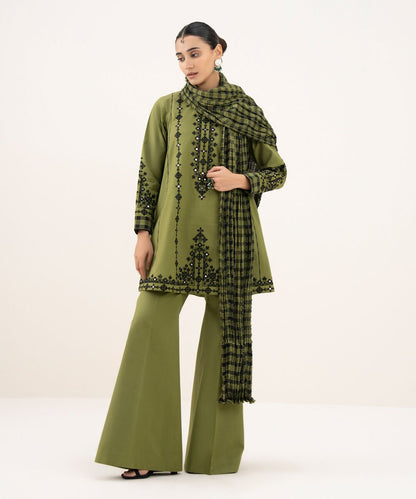 3 Piece - Embroidered Cotton Suit