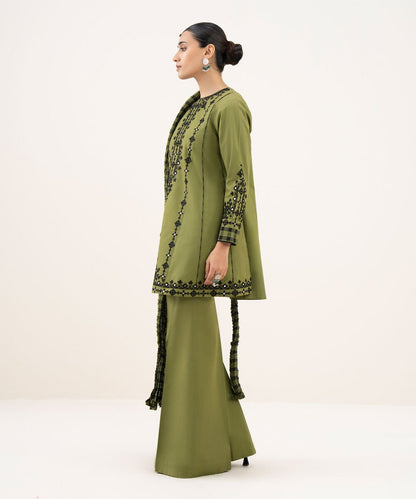 3 Piece - Embroidered Cotton Suit