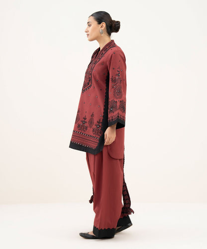 3 Piece - Embroidered Cotton Suit