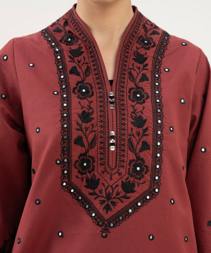 3 Piece - Embroidered Cotton Suit