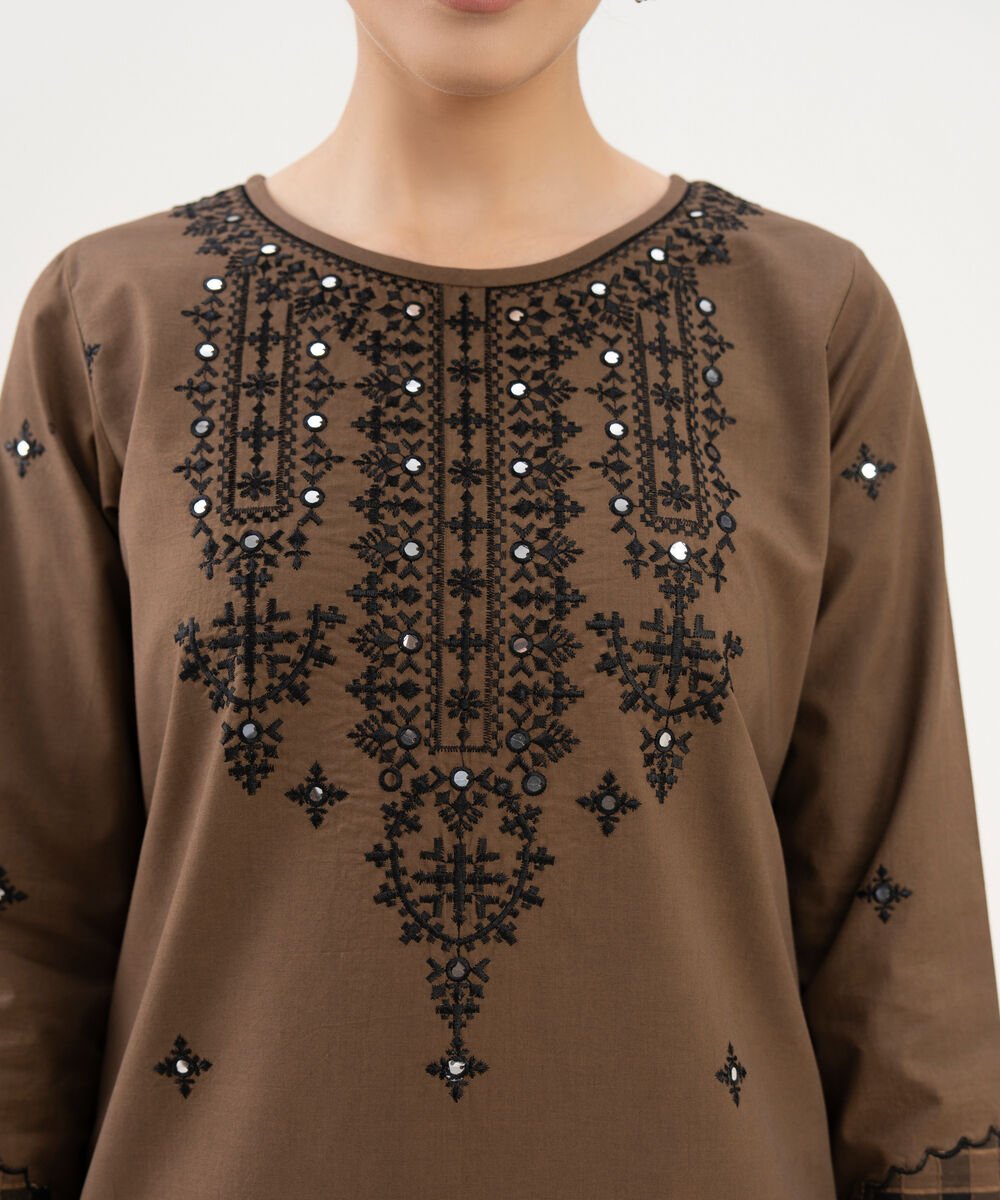 3 Piece - Embroidered Cotton Suit