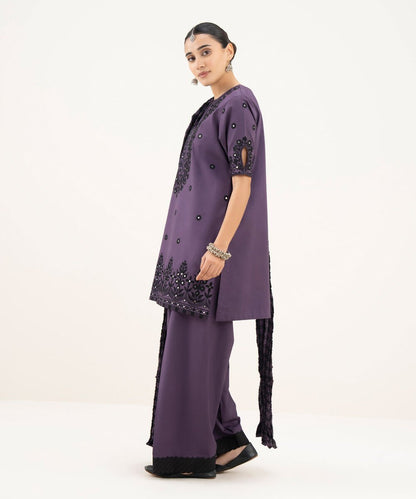 3 Piece - Embroidered Cotton Suit