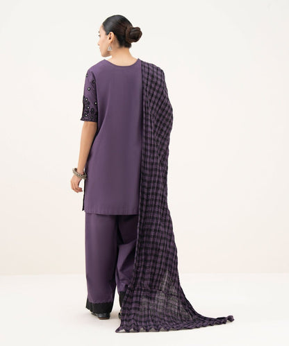 3 Piece - Embroidered Cotton Suit
