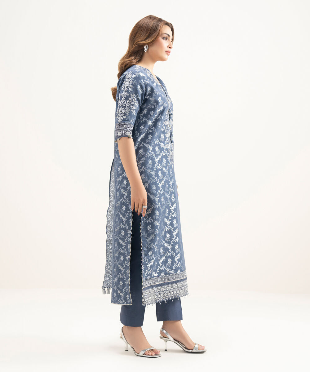 3 Piece - Embroidered Jacquard Suit