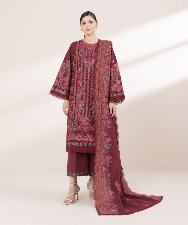 3 Piece - Embroidered Karandi Suit