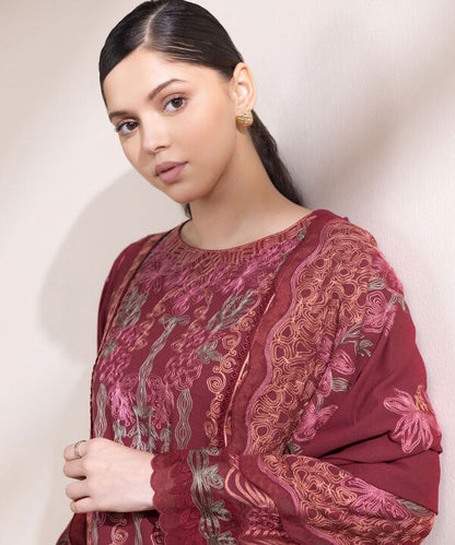 3 Piece - Embroidered Karandi Suit