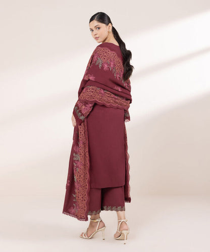 3 Piece - Embroidered Karandi Suit