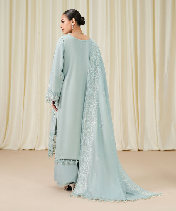 3 Piece - Embroidered Cotton Karandi Suit