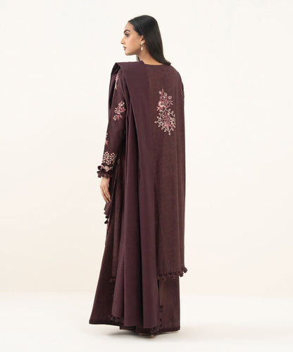 3 Piece - Embroidered Twill Suit