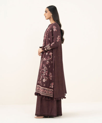 3 Piece - Embroidered Twill Suit