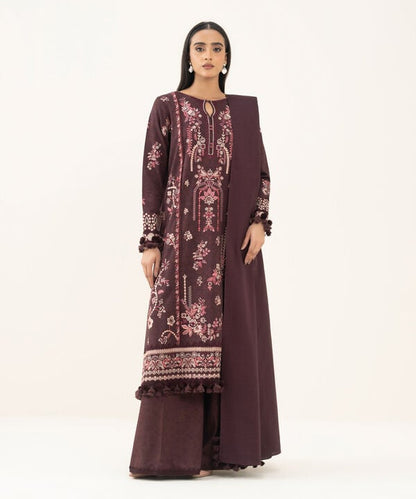 3 Piece - Embroidered Twill Suit