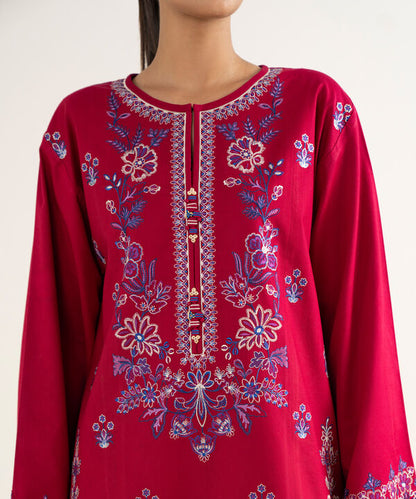 3 Piece - Embroidered Twill Suit