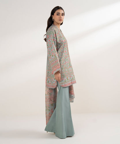 3 Piece - Embroidered Silk Suit